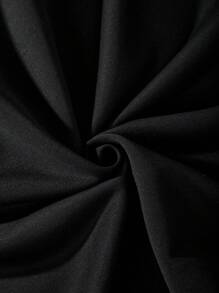 Sudadera Con Capucha Para Adolescentes Con Cierre De Cremallera Y Patrón De Estrella - Negro - Ver 5