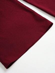 Sweetra Solid Color Tie Shoulder Wide Leg Jumpsuit For New Year Clothes - Red - View 5