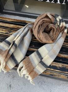 女性時尚秋冬圍巾 - 棕色 - 查看 3