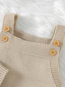 SHEIN Conjunto De Body Y Suéter Tipo Cárdigan Con Estampado De Flores Y Abejas Para Niñas Pequeñas - Beis - Ver 4