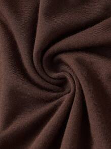 ROMWE PUNK Elastic Waist Flared Pants - Brown - View 4