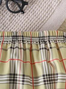 嬰兒男寶寶格紋紳士風優雅套裝 - 棕色 - 查看 3