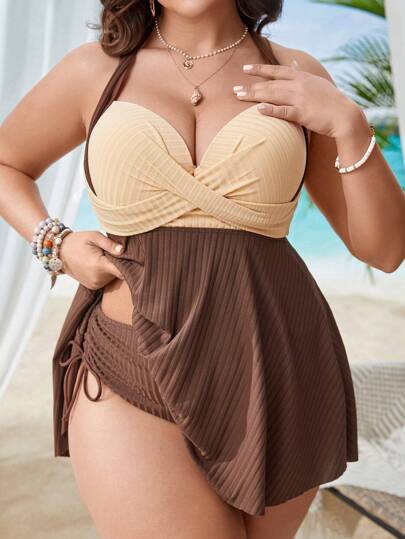 Swim Lushoire 大尺寸撞色泳衣套裝嘉年華