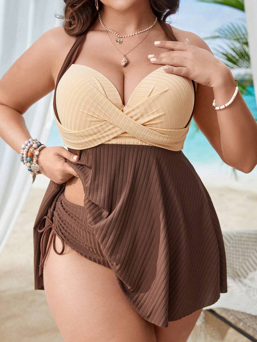 Swim Lushoire 大尺寸撞色泳衣套裝嘉年華