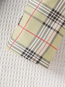 嬰兒男寶寶格紋紳士風優雅套裝 - 棕色 - 查看 7