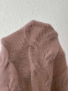 Chiquease Women'S Solid Color High Neck Knitted Sweater - Baby Pink - View 6