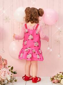 Baby Girl'S Fun & Versatile Printed Winter Outfit Set - Pink - View 2