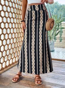 SHEIN Unity 女款幾何印花半身裙 - 彩色 - 查看 2