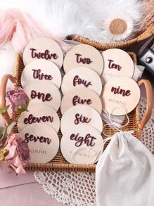 新生兒每月里程碑卡攝影套裝 - 酒紅色 - 查看 1