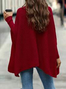 SHEIN LUNE 高領蝙蝠袖毛衣 - 玫瑰紅 - 查看 2