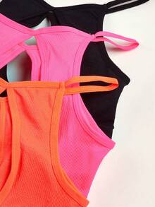 3pcs/Set Women'S Hollow Out Halter Neck Bra - Multicolor - View 5