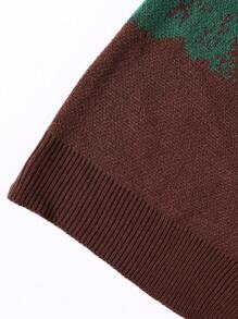 Manfinity Homme Cárdigan De Manga Larga Con Botones Para Hombre, Corte Holgado - Café integral - Ver 5