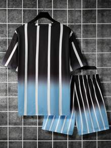 Manfinity Homme Herr Vertikal Gradient Randig Uppsättningar - Multifärgad - Visa 2