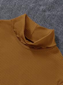 Tween 女孩純色立領休閒簡約 T 卹套裝,3 件 - 彩色 - 查看 6