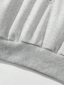 SHEIN EZwear 大尺碼排列字母印花拉幾襯衫 - 灰色 - 查看 5