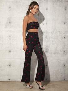 SHEIN Tall Của phụ nữ Tim In 2 cái/bộ - màu đen - Xem 3