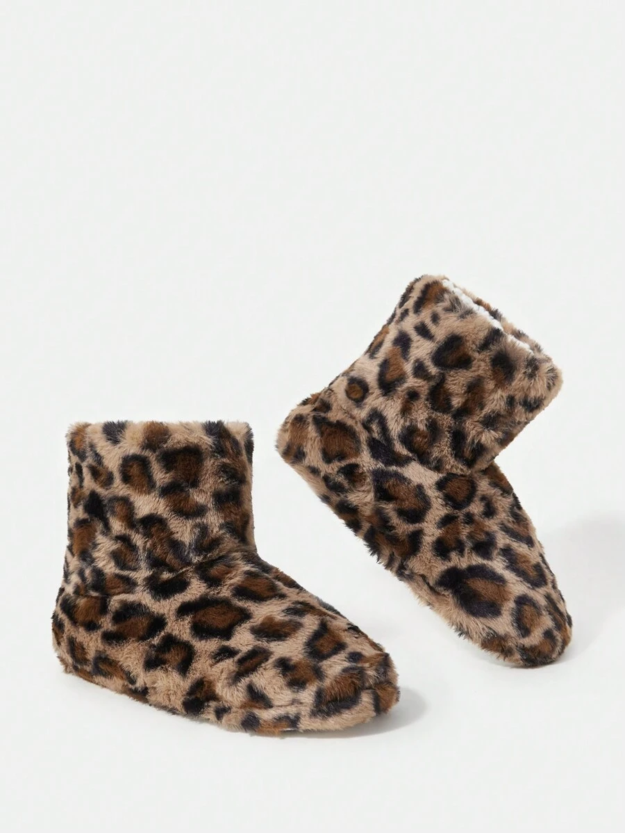 SheIn SXY 女式豹紋室內拖鞋 - 彩色 - 查看 1