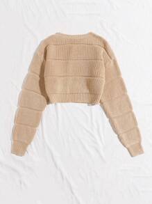 Franclia Women's Round Neck Pullover Sweater,Long Sleeve Tops Knit Pullover Fall Winter Sweater - Khaki - View 6