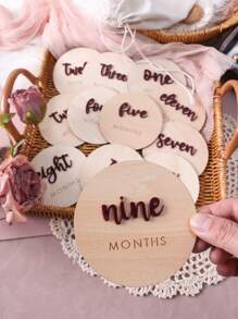 新生兒每月里程碑卡攝影套裝 - 酒紅色 - 查看 2