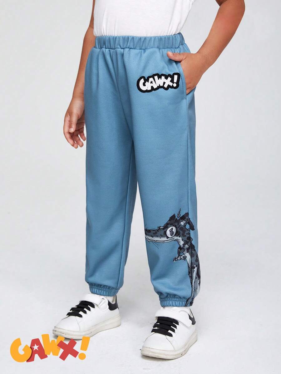 GAWX Young Boy Letter & Cartoon Graphic Sweatpants