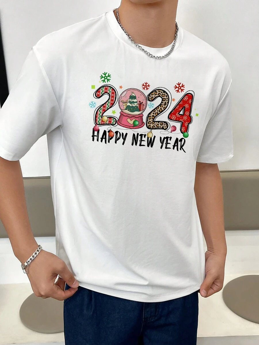 GENTILAND Nam Slogan In Ngắn tay Áo thun - trắng - Xem 1