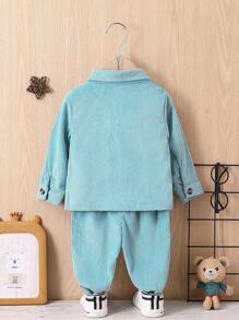 男嬰燈芯絨 2 件套服裝 - 綠色 - 查看 2