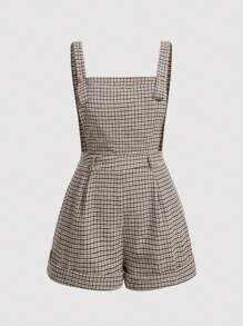 SHEIN MOD 大码女式夏季格子连体裤 - 彩色 - 查看 1