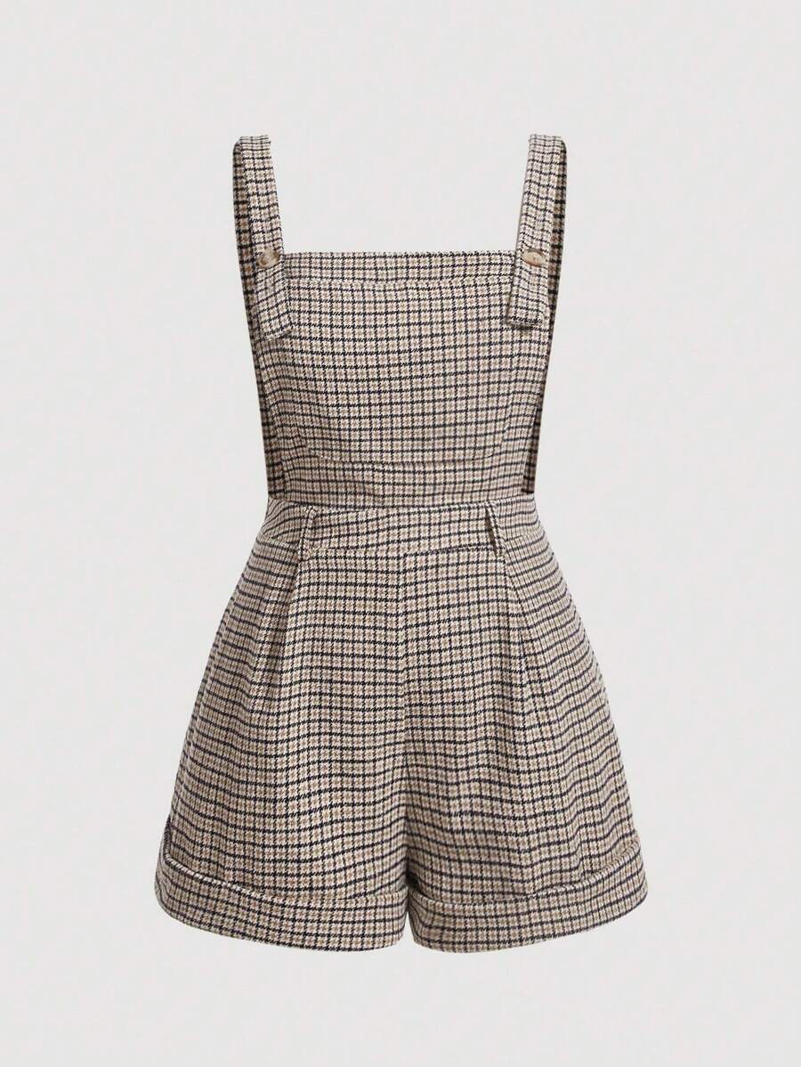 SHEIN MOD 大码女式夏季格子连体裤 - 彩色 - 查看 1