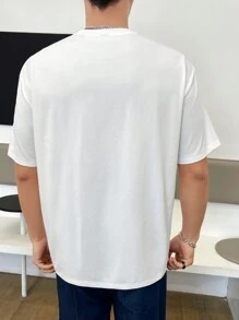 GENTILAND Nam Slogan In Ngắn tay Áo thun - trắng - Xem 2