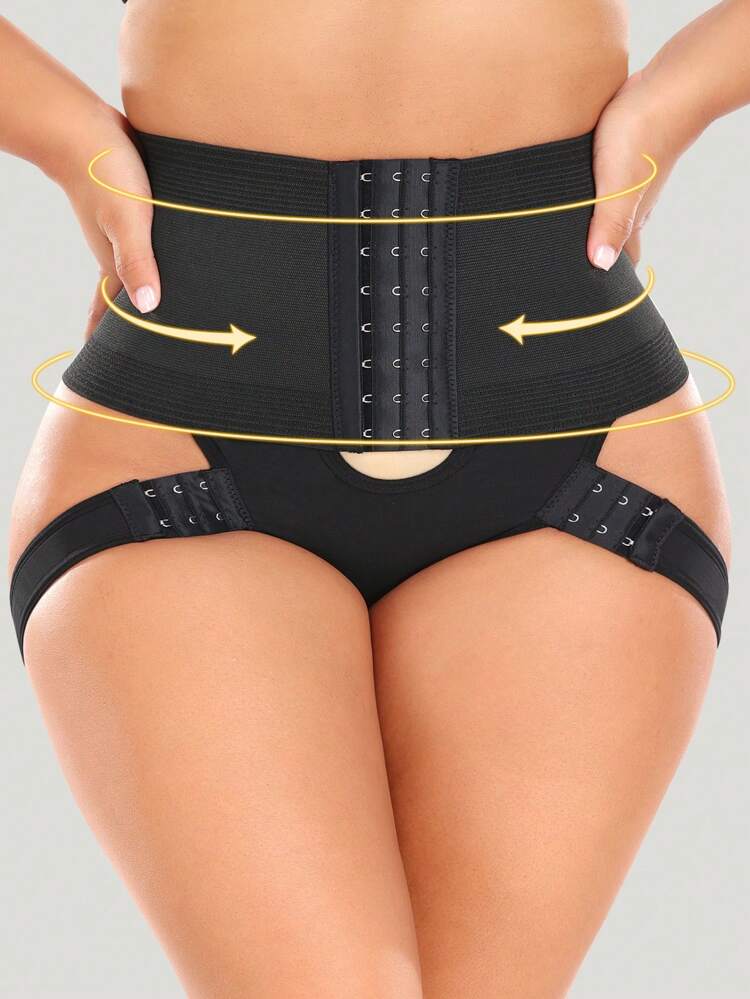 Plus Size Women's Solid Color Shapewear Bottom