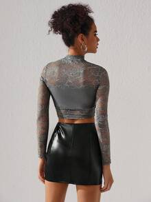 DUSTIN EDWARD 女用蕾絲拼接短款襯衫 - 彩色 - 查看 2