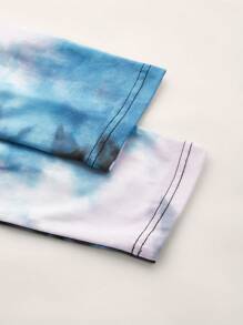 SHEIN EZwear Plus Size Tie Dye Dress - Multicolor - View 3