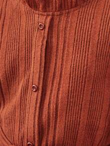 SHEIN 少女鬆身復古風額外長綁帶腰帶連身裙 - 卡其色 - 查看 5