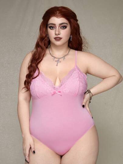 Cami-body Mit Spitzenbesatz Große Größen