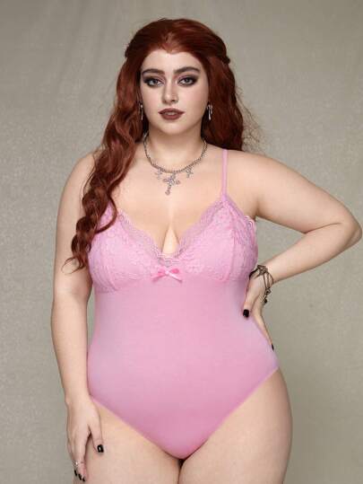 ROMWE PUNK Rozmiar Plus Sznurówka Przycięty Body na ramiączkach