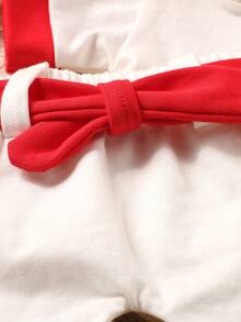 Bé trai sơ sinh Nhiếp ảnh Viền tương phản Áo thun & Thắt lưng Quần & Phụ kiện Mũ - trắng - Xem 3