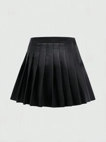 SHEIN Unity 女式人造皮褶裙 - 彩色 - 查看 3
