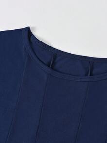 Women's 3/4 Sleeve Dress - Navy Blue - View 3