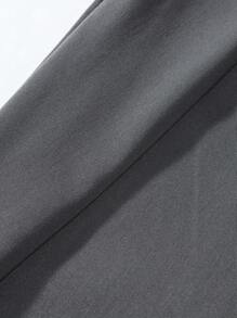 Manfinity EMRG Men's Solid Color Pleated Fold-Over Loose Wide Leg Pants Baggy Pants - Dark Grey - View 6