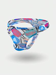 Men's Letter Printed Thong Briefs Sexy Underwear - Multicolor - View 1