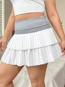 SHEIN EZwear 大尺寸折疊腰裙 - 彩色 - 查看 6
