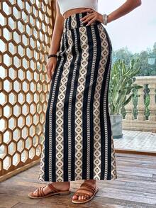 SHEIN Unity 女款幾何印花半身裙 - 彩色 - 查看 5