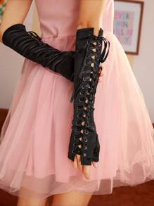 SHEIN MOD 女士手臂套,街頭潮流風格 - 黑色 - 查看 2