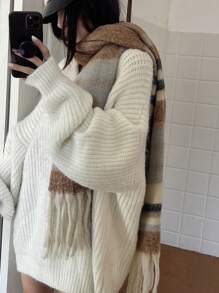 女性時尚秋冬圍巾 - 棕色 - 查看 7