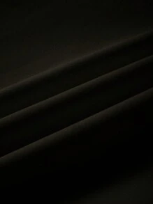 SHEIN EZwear 标语印花圆领保暖衬里运动衫 - 黑色 - 查看 6