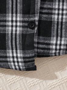 SHEIN 少女優雅格紋西裝外套+裙子+高領t恤3/2件裝套裝 - 彩色 - 查看 5