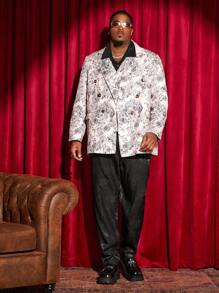 Manfinity VCAY Men'S Plus Size Printed Casual Suit Vest - Apricot - View 4