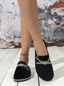 roulvxiang Nouveaux sandales et mules à motif liège à micro-talon bohème pour l'automne et l'hiver, convenant pour les déplacements quotidiens, les plates-formes, les mules - Noir - Voir 5