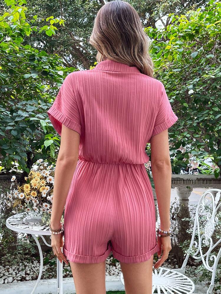 Women's Jumpsuit With Solid Color Batwing Sleeves