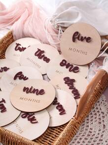 新生兒每月里程碑卡攝影套裝 - 酒紅色 - 查看 4